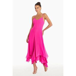 Amanda Uprichard Clemenza Dress in Hot Pink Large New Womens Maxi Gown